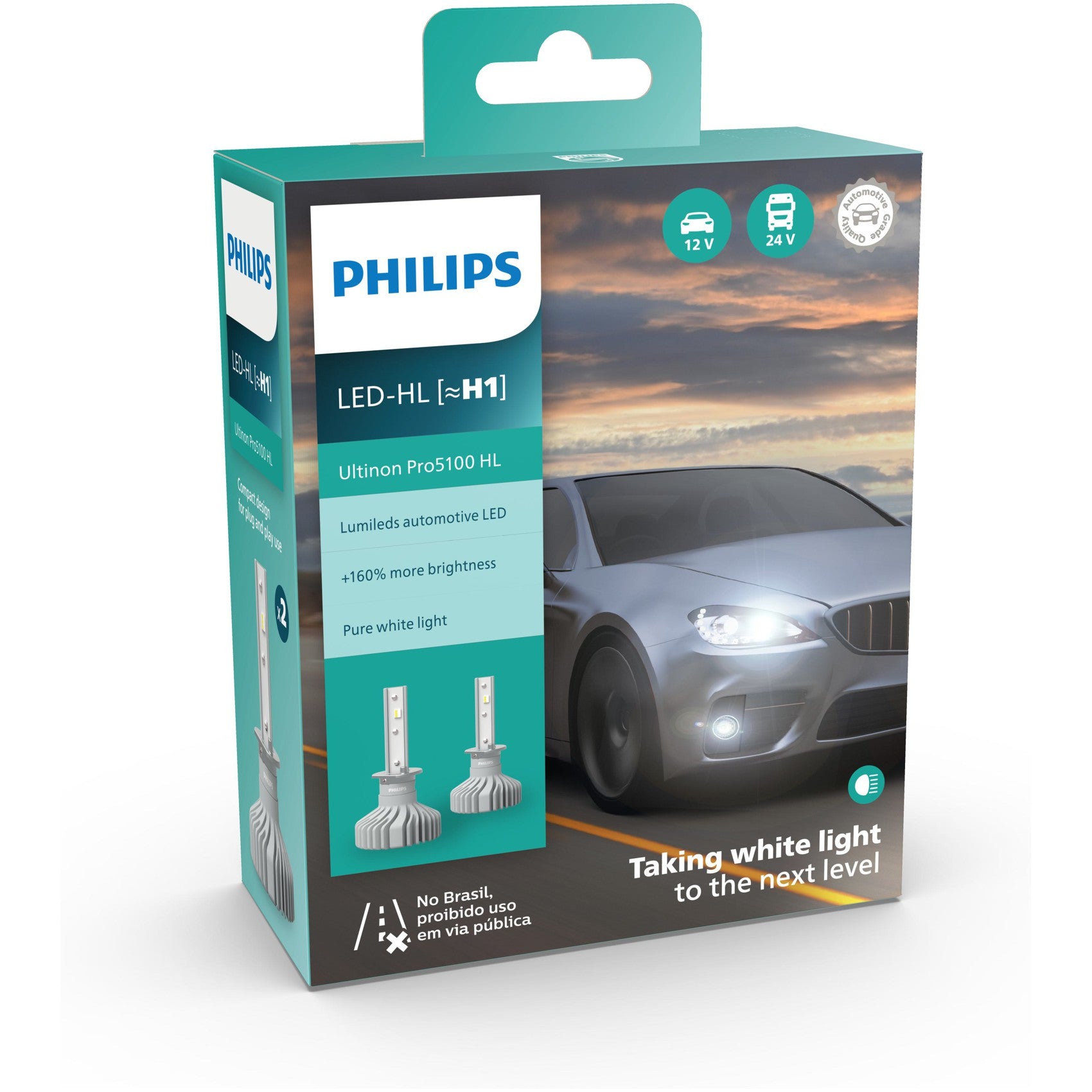 Par Lâmpada LED do Farol H1 12V/24V ULTINON PRO 5100 - Philips - 11258U51X2 - (4)