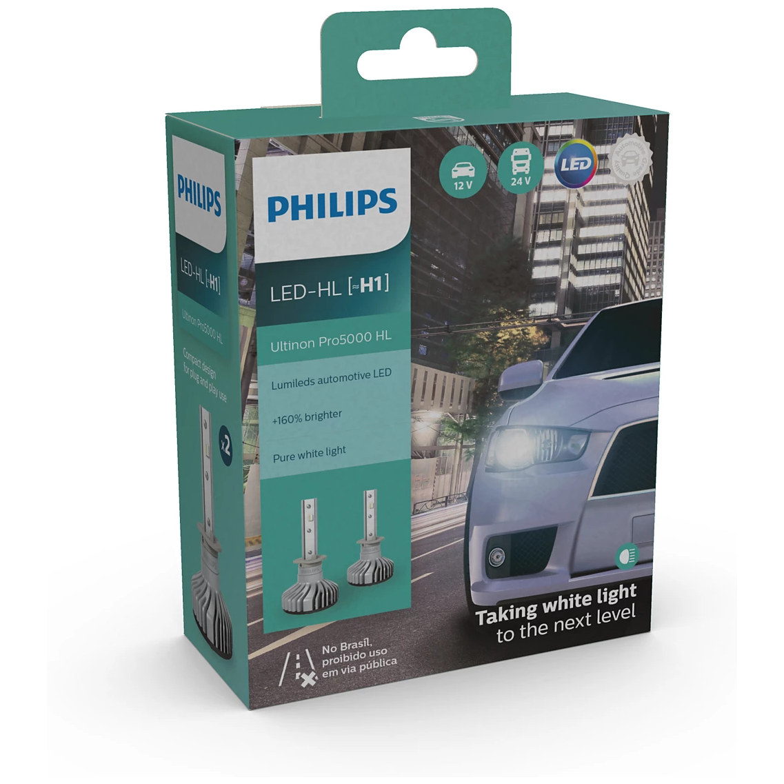 Par Lâmpada LED do Farol H1 12V/24V ULTINON PRO 5000 - Philips - 11258U50CWX2 - (4)