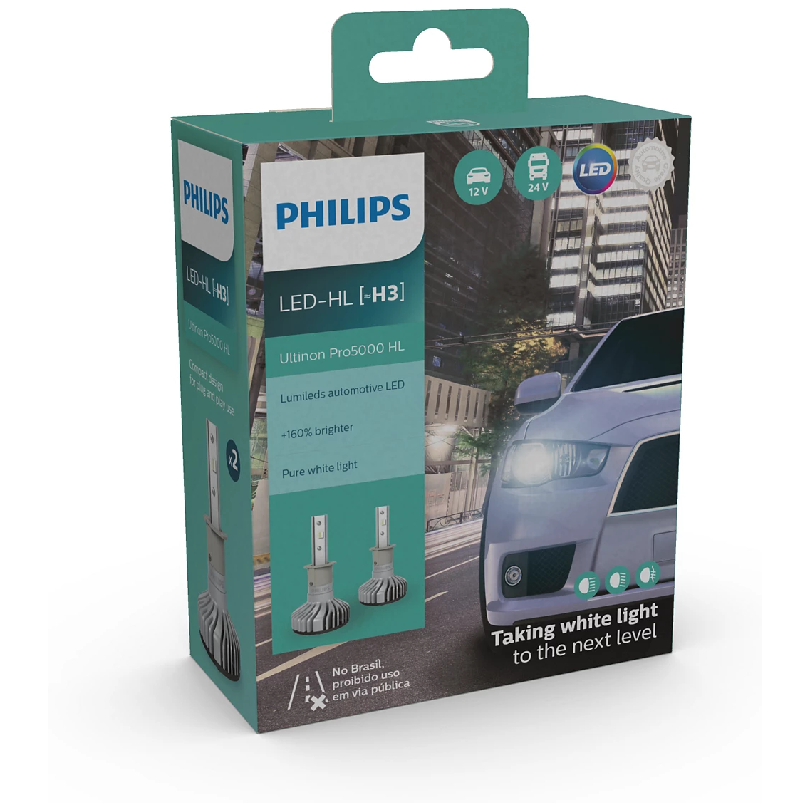 Par Lâmpada LED do Farol H3 12V/24V ULTINON PRO 5000 - Philips - 11336U50CWX2 - (4)