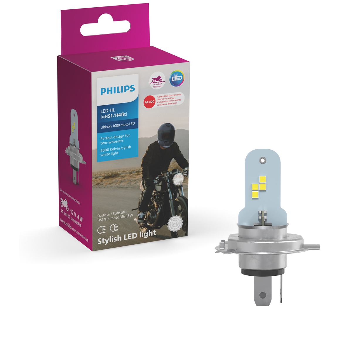 Lâmpada LED do Farol Moto M4fit/HS1 12V ULTINON 1000 - Philips - 11458U1MX1 - (1)