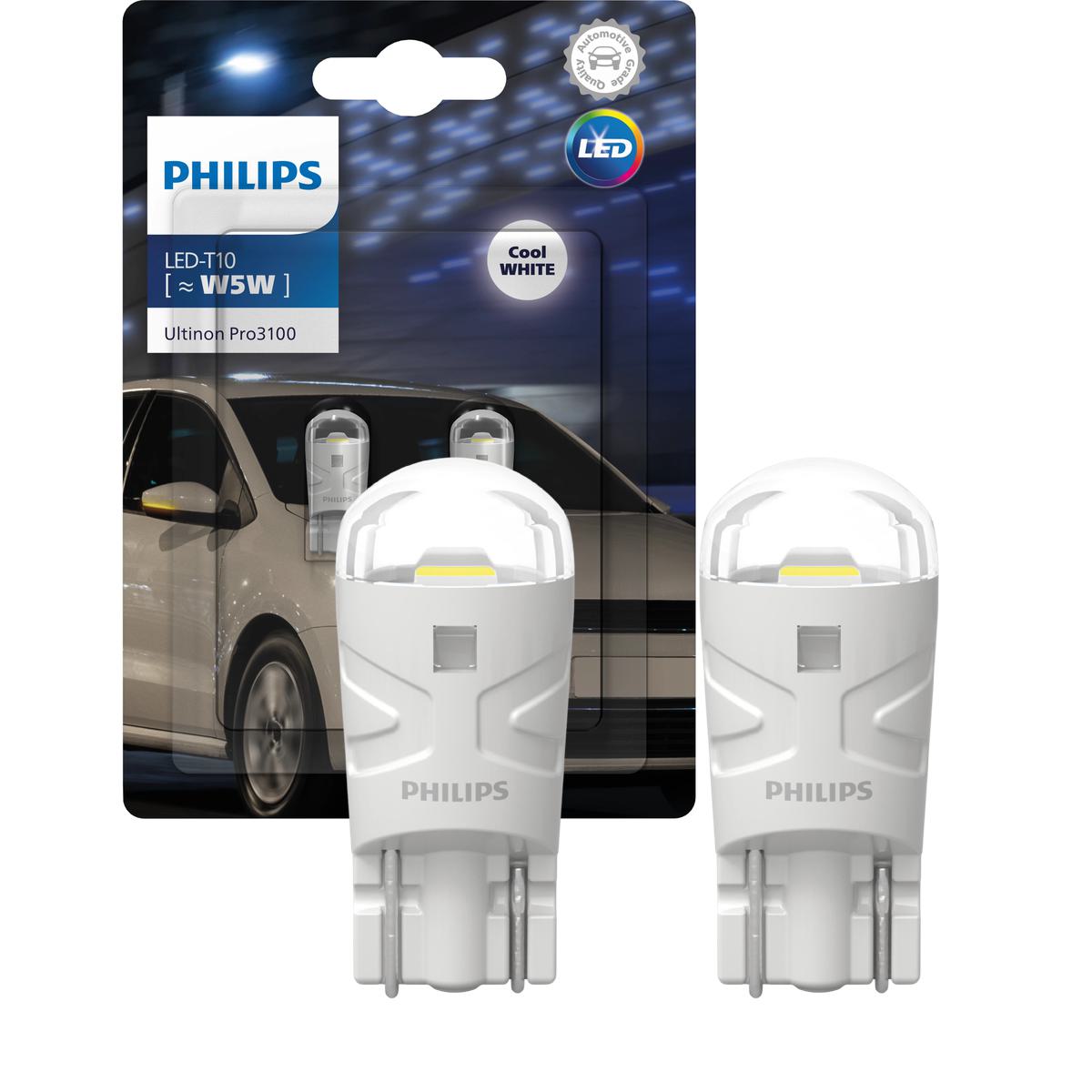 Par Lâmpada LED Freio W5W 12V Pingão Branca - Philips - 11961CU31B2 - (1)