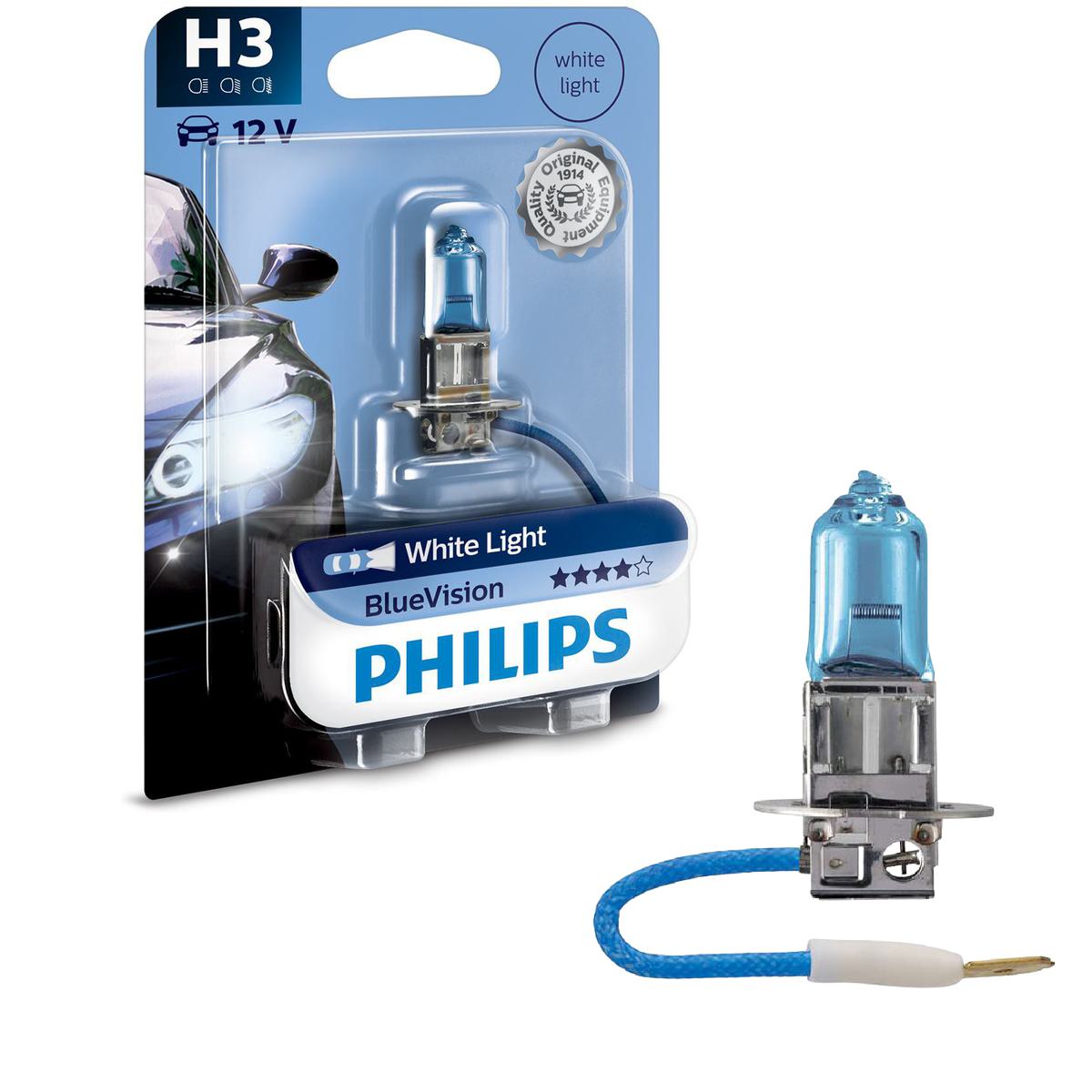 Lâmpada do Farol H3 12V BLUE VISION 3700K - Philips - 12336BVB1 - (1)