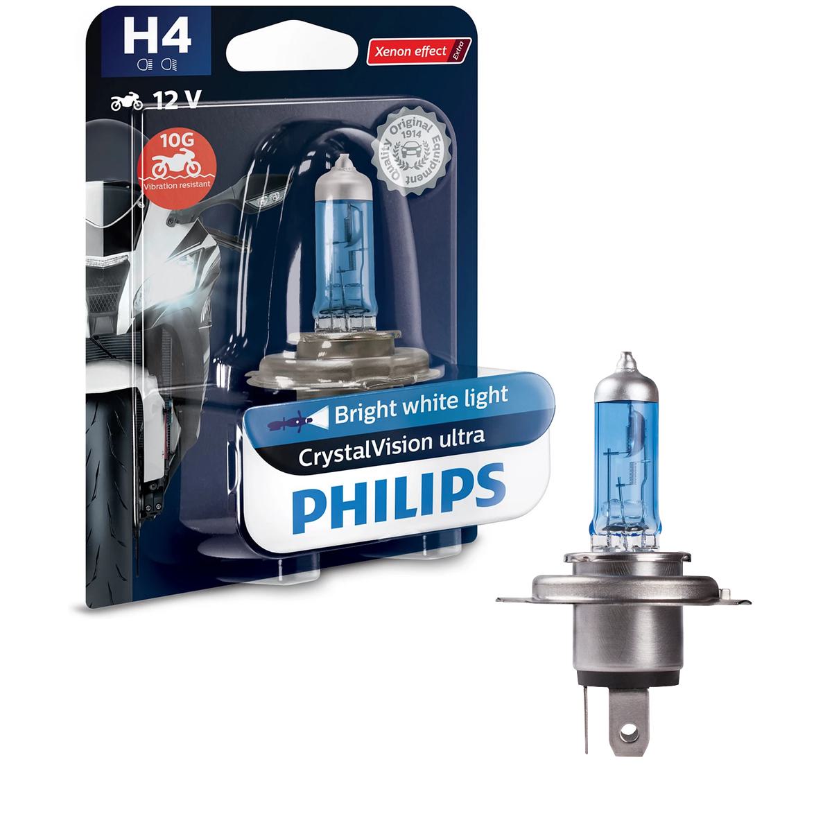 Lâmpada do Farol Moto H4 60/55W CRYSTAL VISION - Philips - 12342CVMBW - (1)