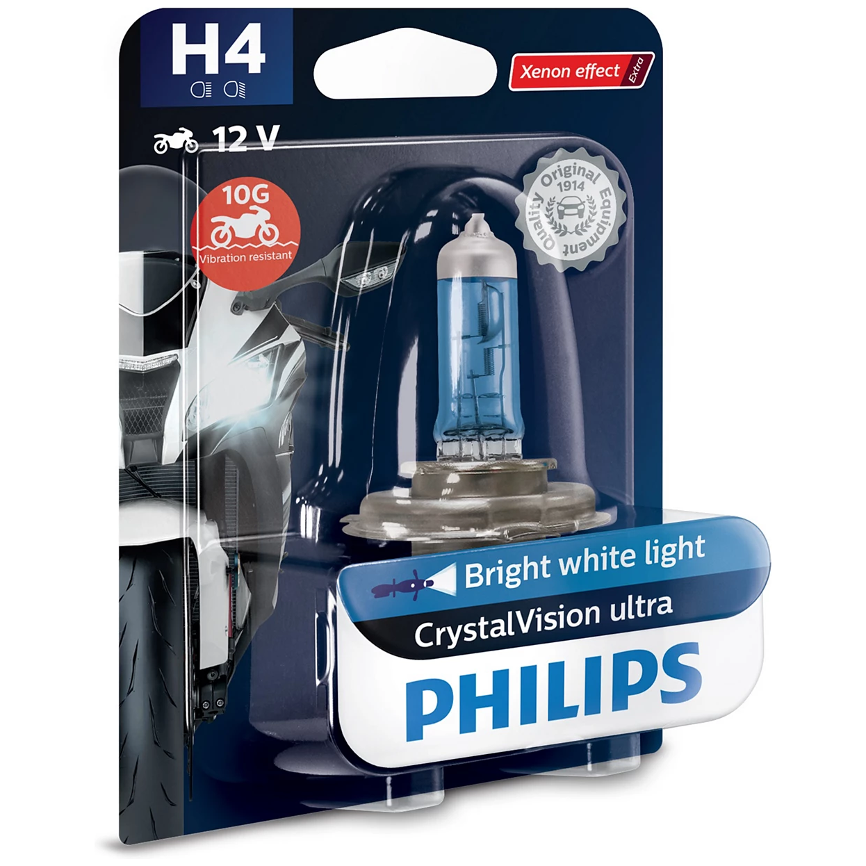 Lâmpada do Farol Moto H4 60/55W CRYSTAL VISION - Philips - 12342CVMBW - (4)