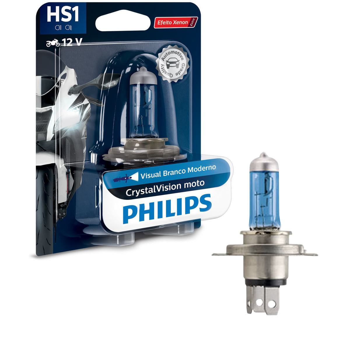 Lâmpada do Farol Moto HS1 CRYSTAL VISION - Philips - 12636CVMBW - (1)