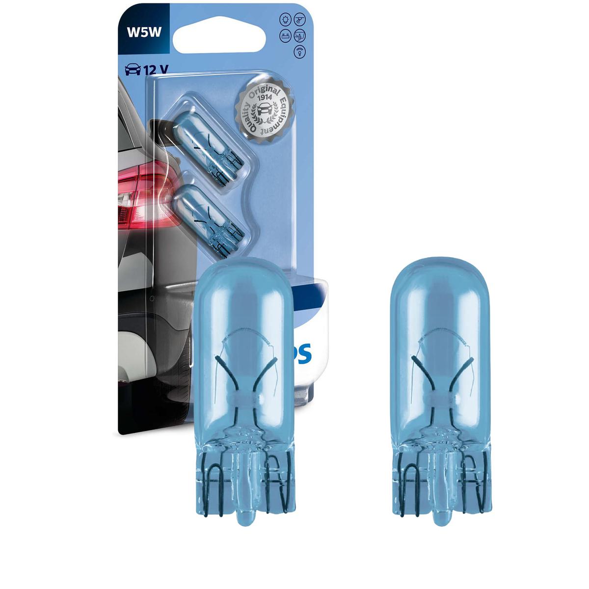 Par Lâmpada Farol W5W 12V Pingão Blue Vision - Philips - 12961BVB2 - (1)