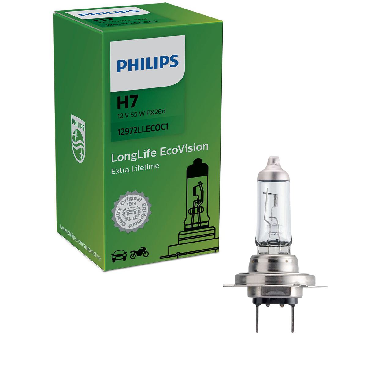 Lâmpada do Farol H7 12V LONG LIFE ECOVISION - Philips - 12972LLECOC1 - (1)