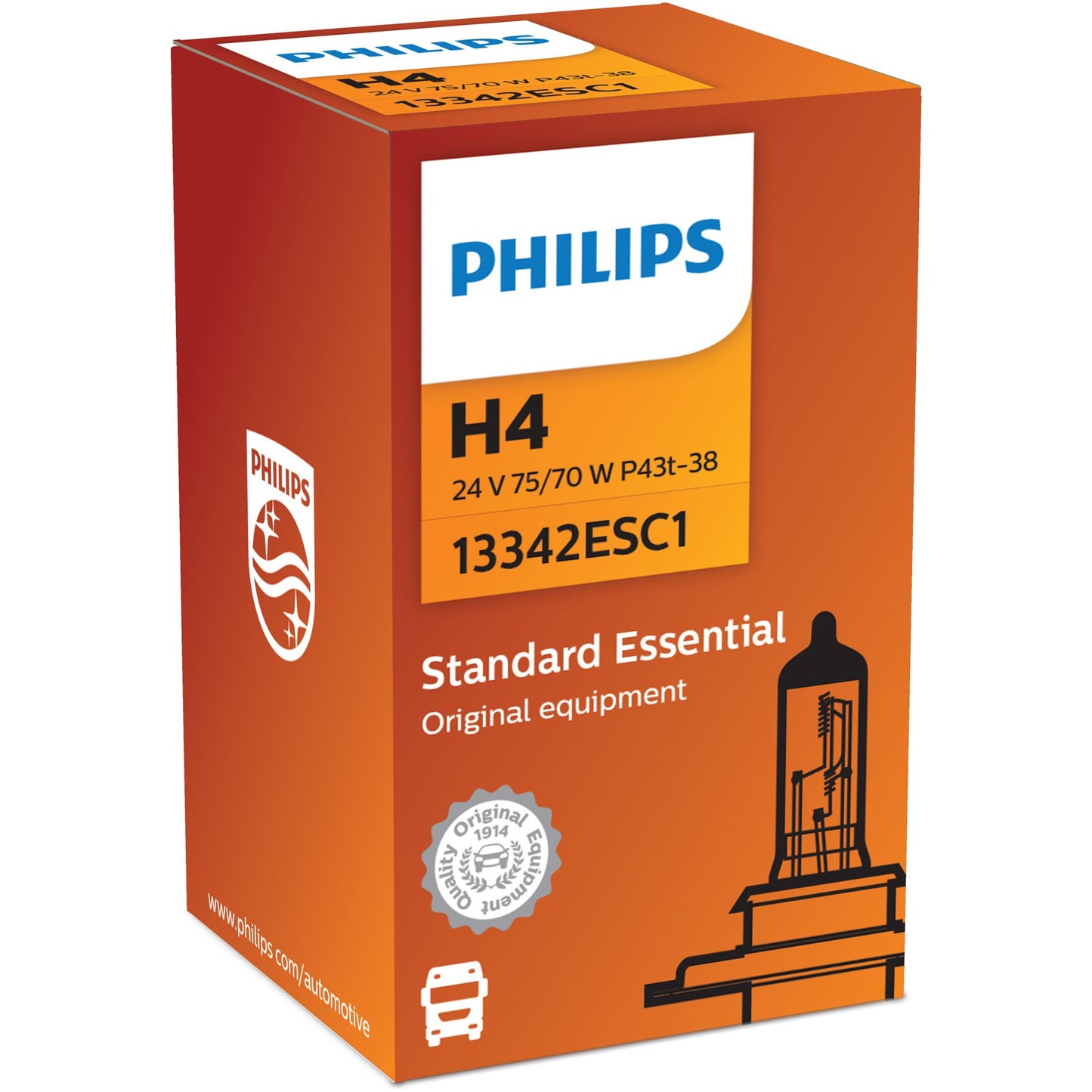 Lâmpada do Farol H4 24V STANDARD ESSENTIAL - Philips - 13342ESC1 - (4)