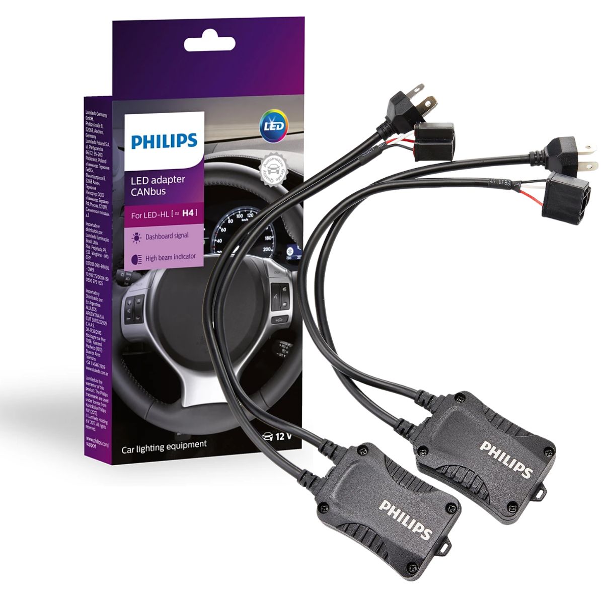 Par Adaptador Lâmpada Led Canceller Canbus H4 12V - Philips - 18960C2 - (1)