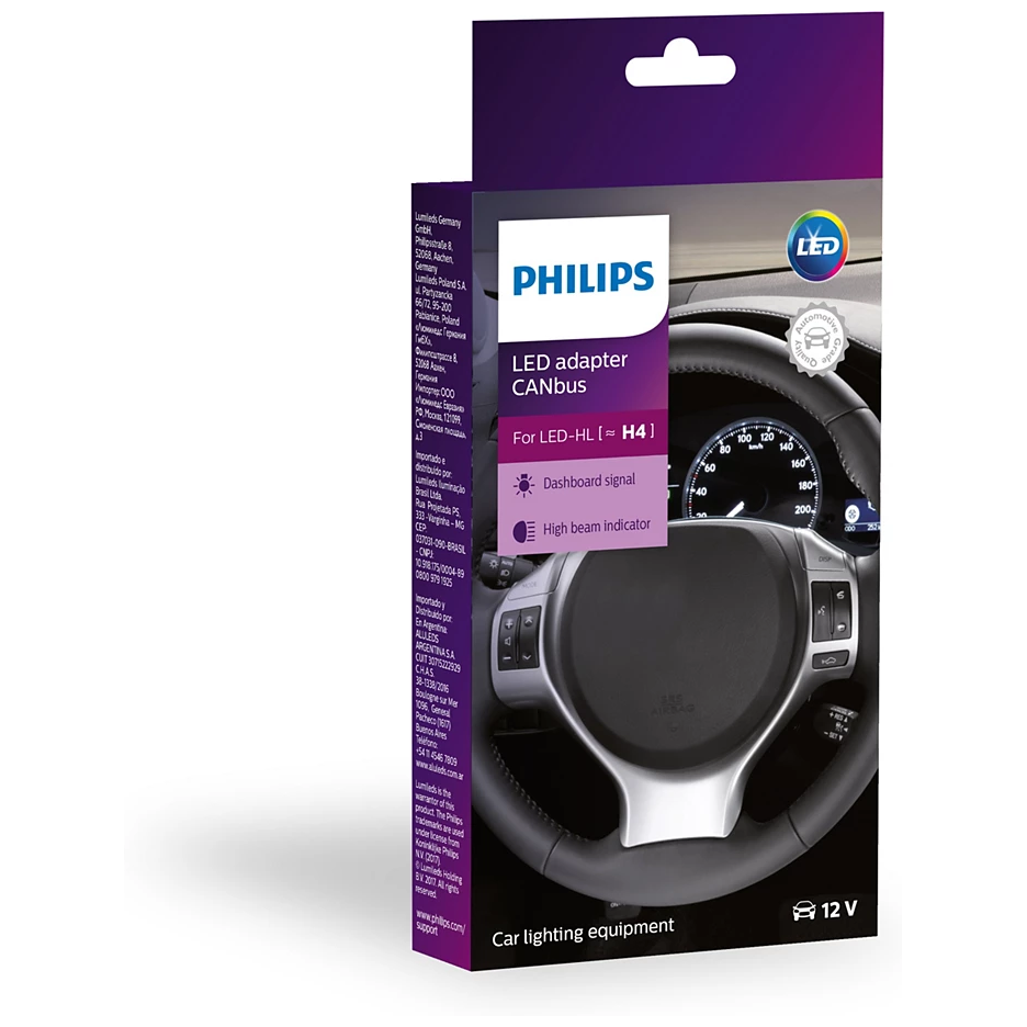 Par Adaptador Lâmpada Led Canceller Canbus H4 12V - Philips - 18960C2 - (4)
