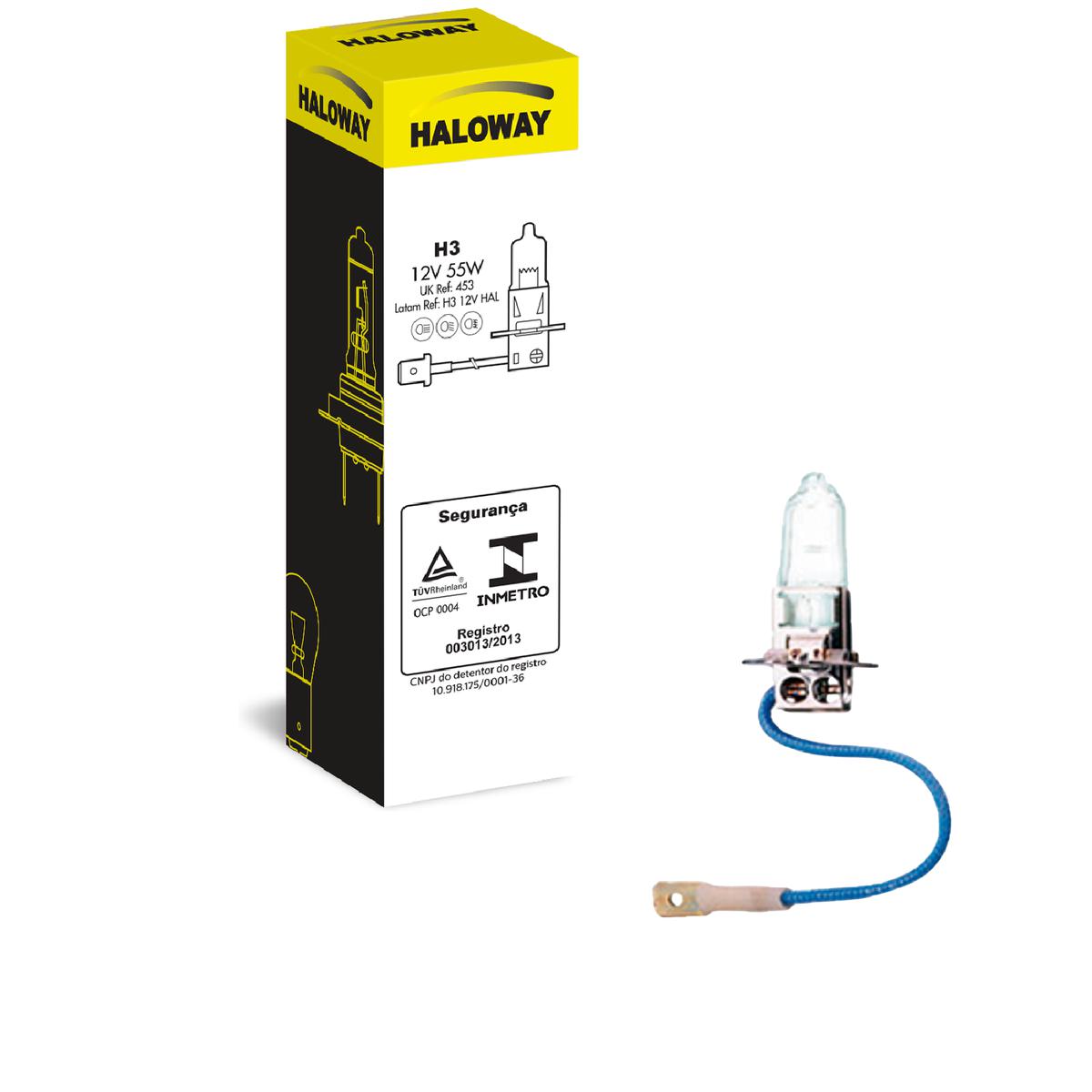 Lâmpada do Farol H3 12V - Haloway - H3 12V HAL - (1)