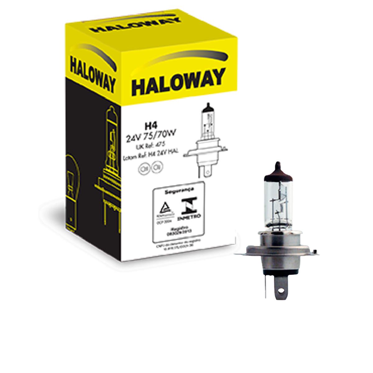 Lâmpada do Farol H4 24V - Haloway - H4 24V HAL - (1)