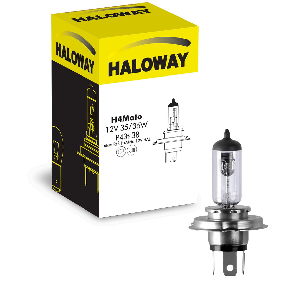 Lâmpada do Farol Moto H4 35/35W 12V - Haloway - H4Moto 12V HAL - (1)