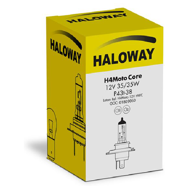 Lâmpada do Farol Moto H4 35/35W 12V HWC - Haloway - H4Moto 12V HWC - (3)