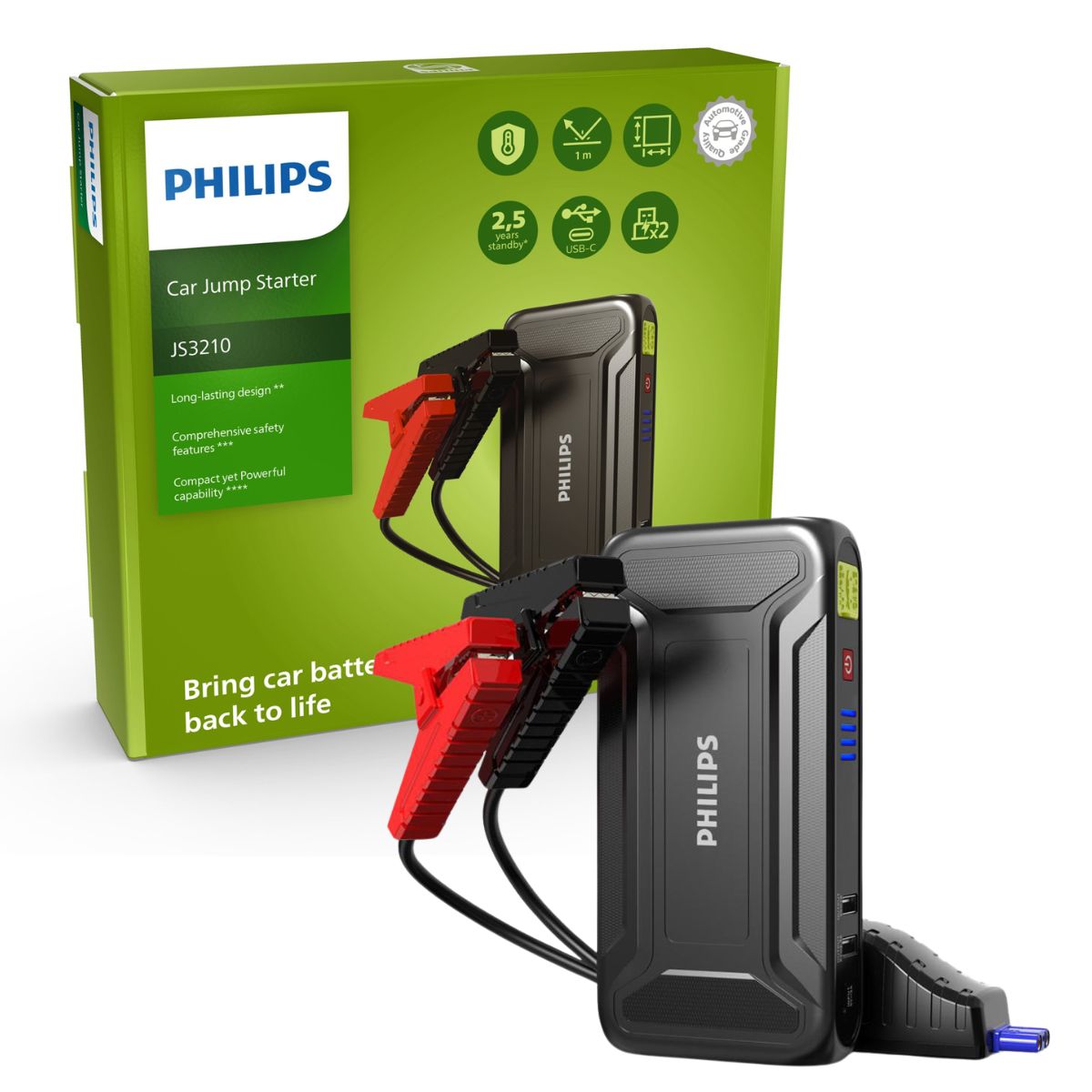 Auxiliar de Partida Jump Starter 12V 9900mAh - Philips - JS3210X1 - (1)