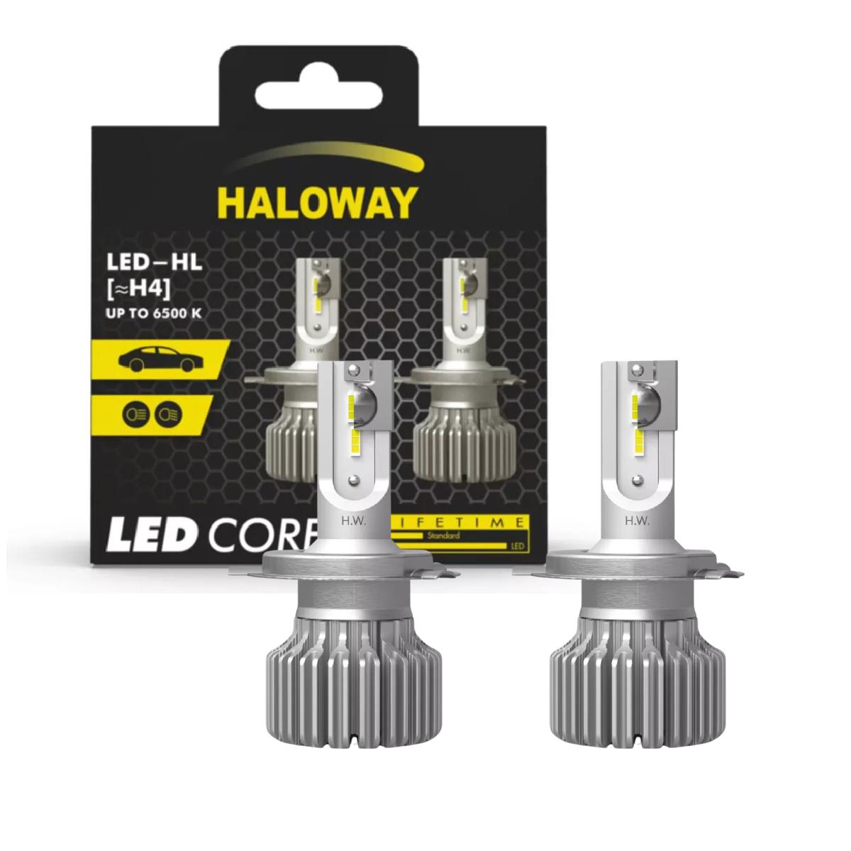 Par Lâmpada LED do Farol H4 12V 6500K HWC - Haloway - LED H4 HWC - (1)