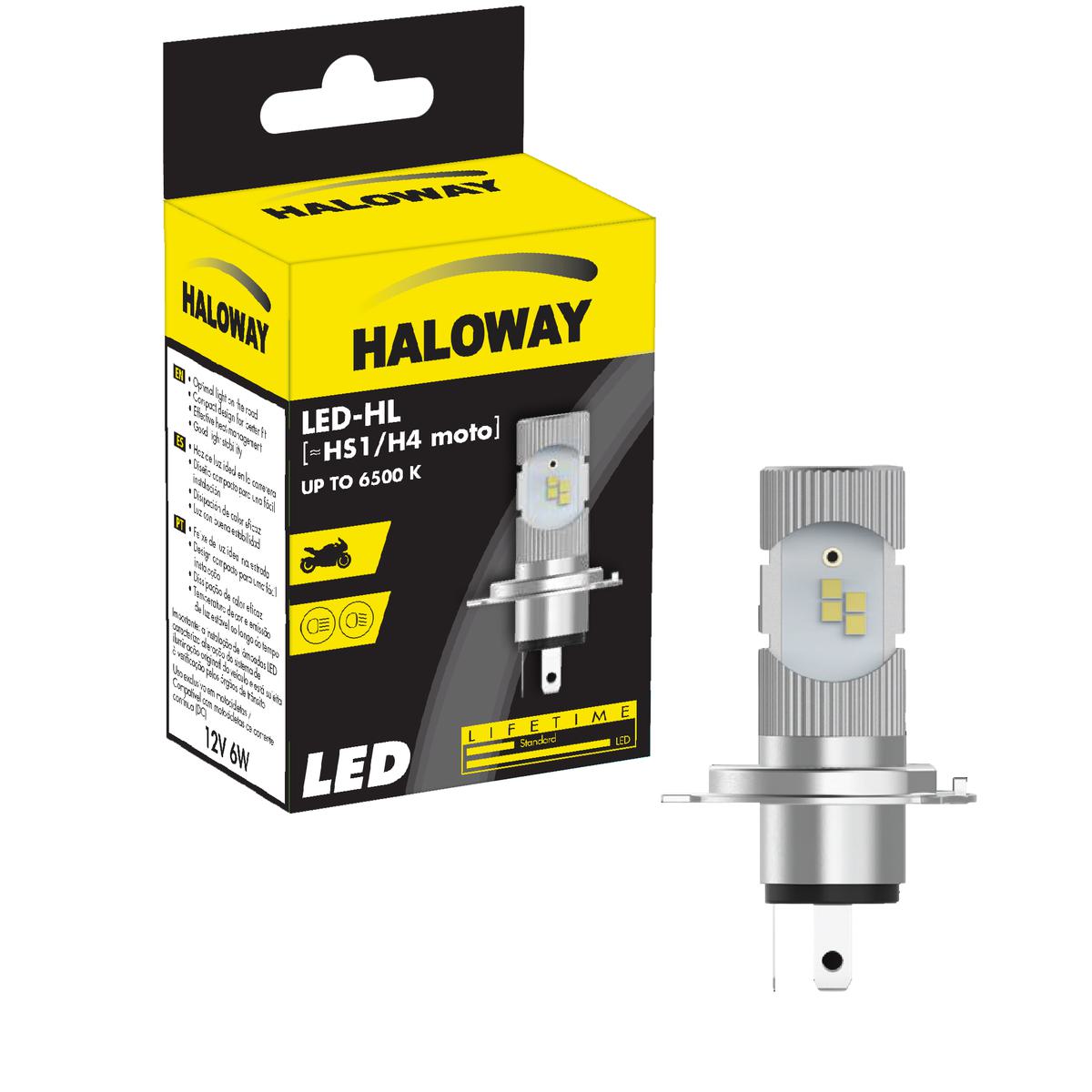 Lâmpada LED do Farol Moto H4 35/35W 12V 6500K - Haloway - LED H4moto HAL - (1)