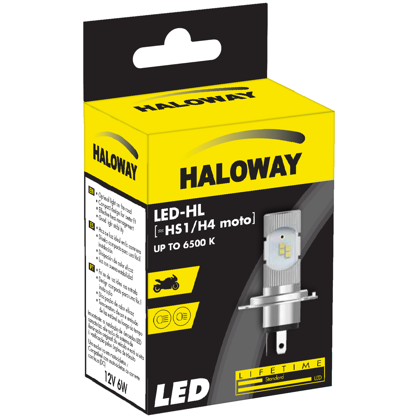 Lâmpada LED do Farol Moto H4 35/35W 12V 6500K - Haloway - LED H4moto HAL - (3)
