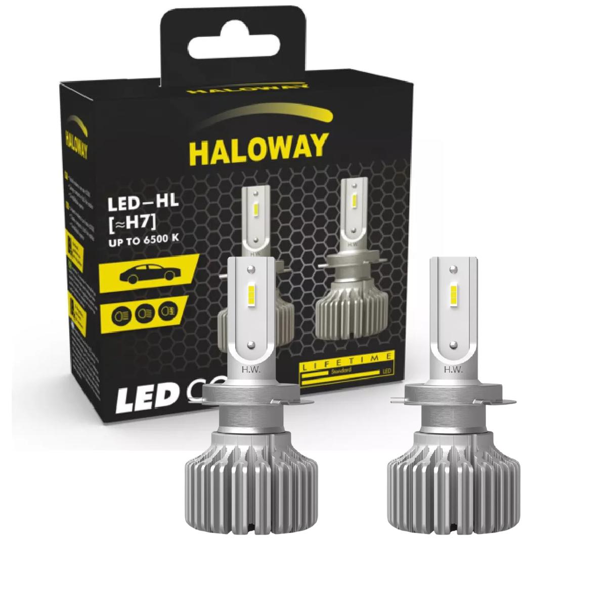 Par Lâmpada LED do Farol H7 12V 6500K HWC - Haloway - LED H7 HWC - (1)
