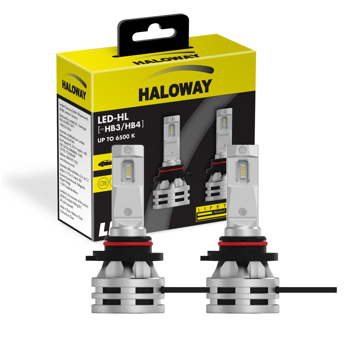Par Lâmpada LED do Farol HB3/HB4 12V 6500K - Haloway - LED HB3/4 HAL - (1)