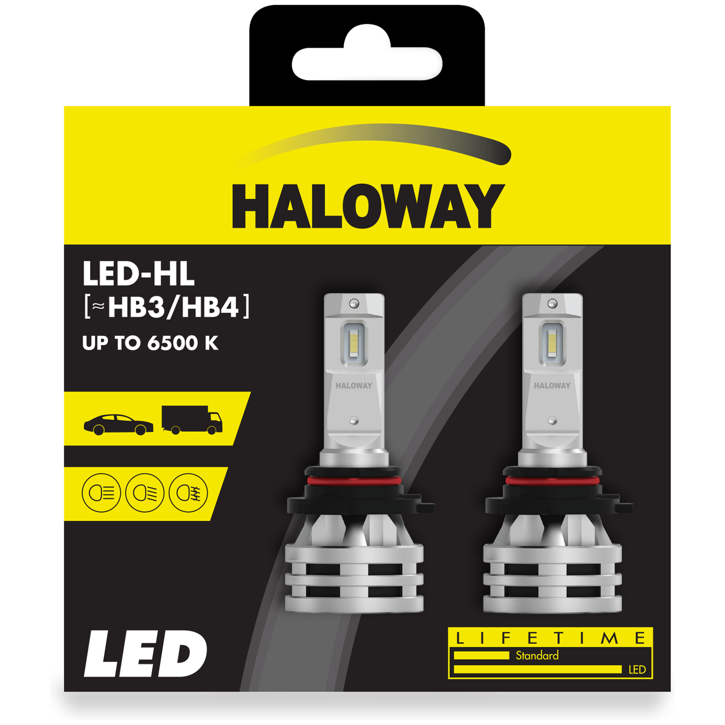 Par Lâmpada LED do Farol HB3/HB4 12V 6500K - Haloway - LED HB3/4 HAL - (4)