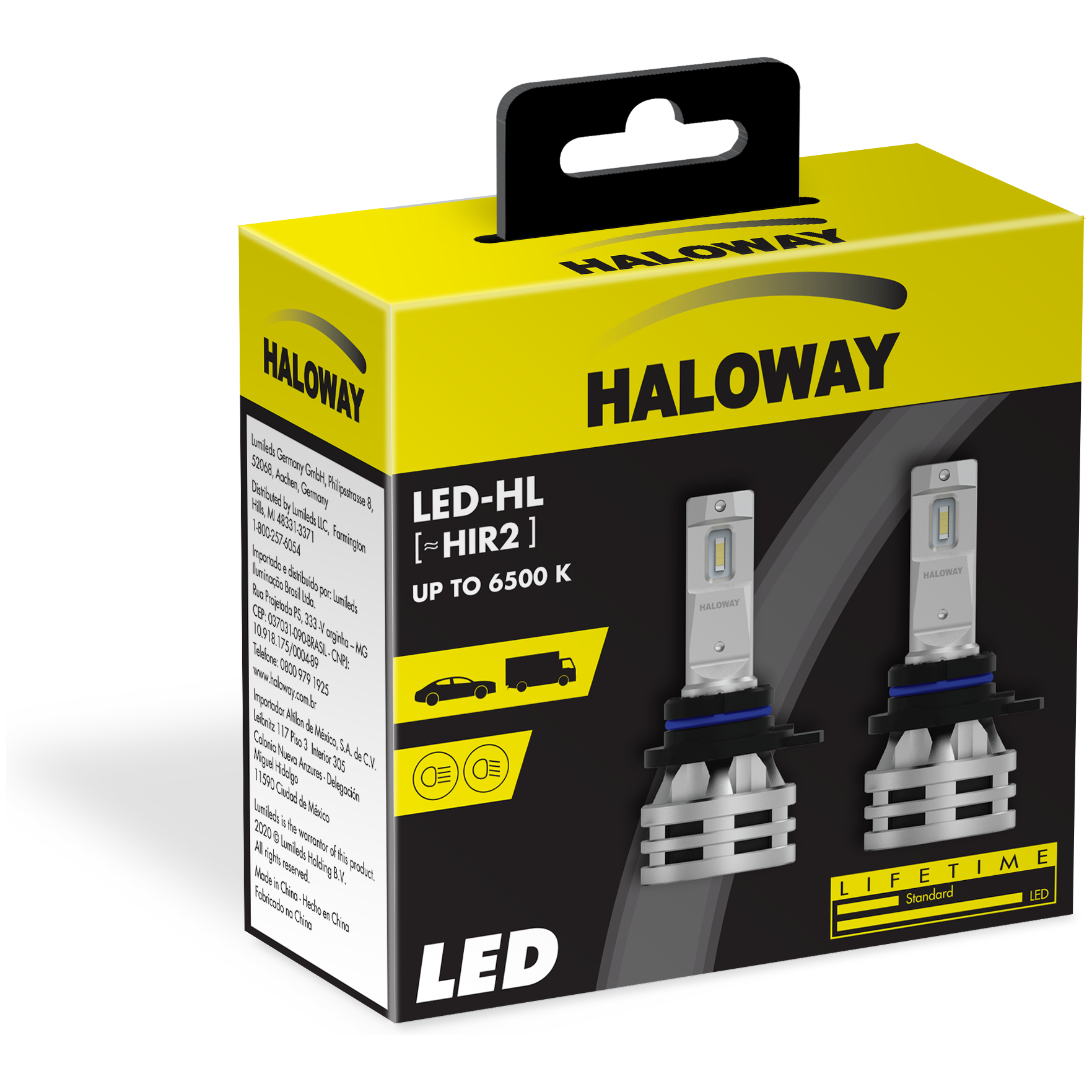 Par Lâmpada LED do Farol HIR2 12V 6500K - Haloway - LED HIR2 HAL - (3)