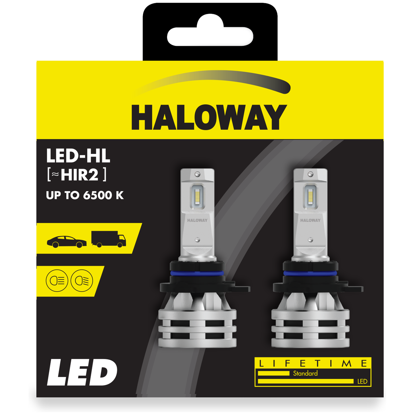 Par Lâmpada LED do Farol HIR2 12V 6500K - Haloway - LED HIR2 HAL - (4)