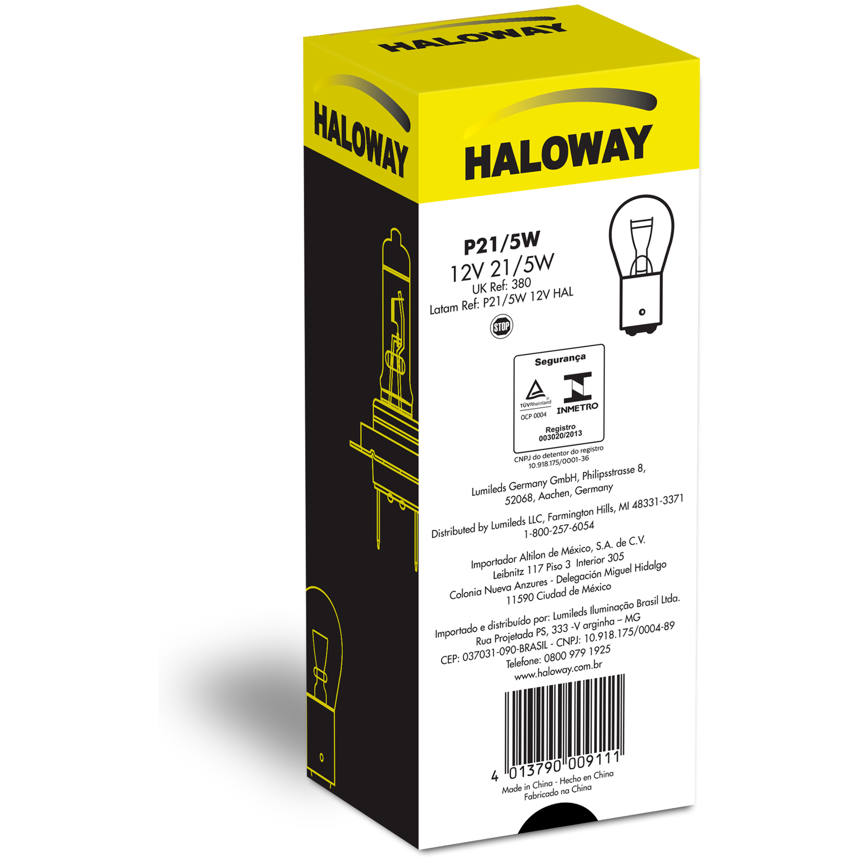 Lâmpada Freio/Lanterna P21/5W 12V 2 Polos - Haloway - P21/5W 12V HAL - (3)