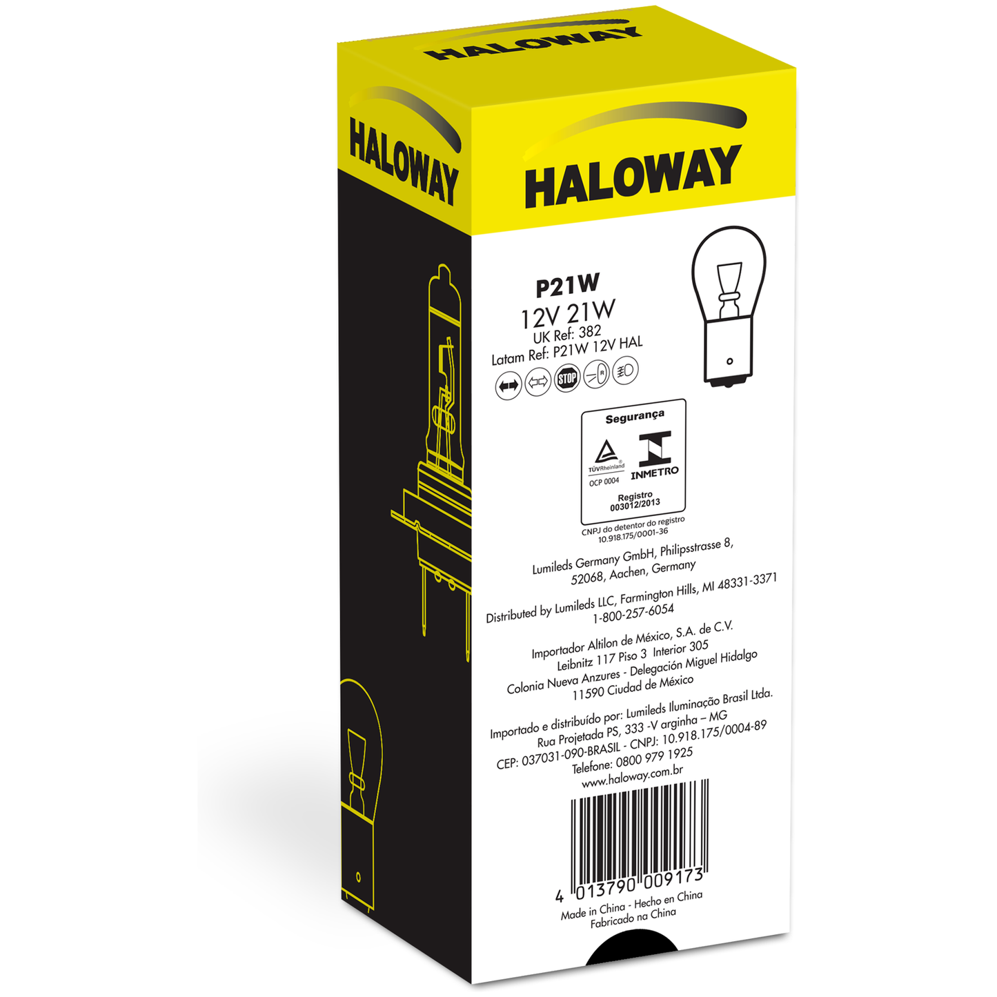 Lâmpada Freio/Lanterna P21W 12V 1 Polo - Haloway - P21W 12V HAL - (3)