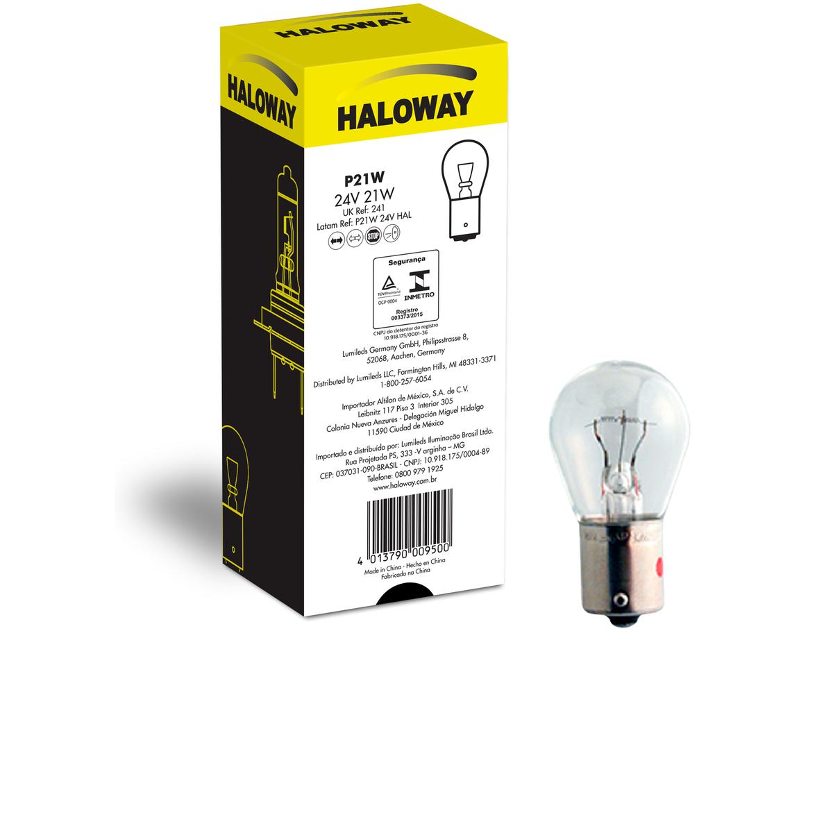 Lâmpada Freio/Lanterna P21W 24V 1 Polo - Haloway - P21W 24V HAL - (1)