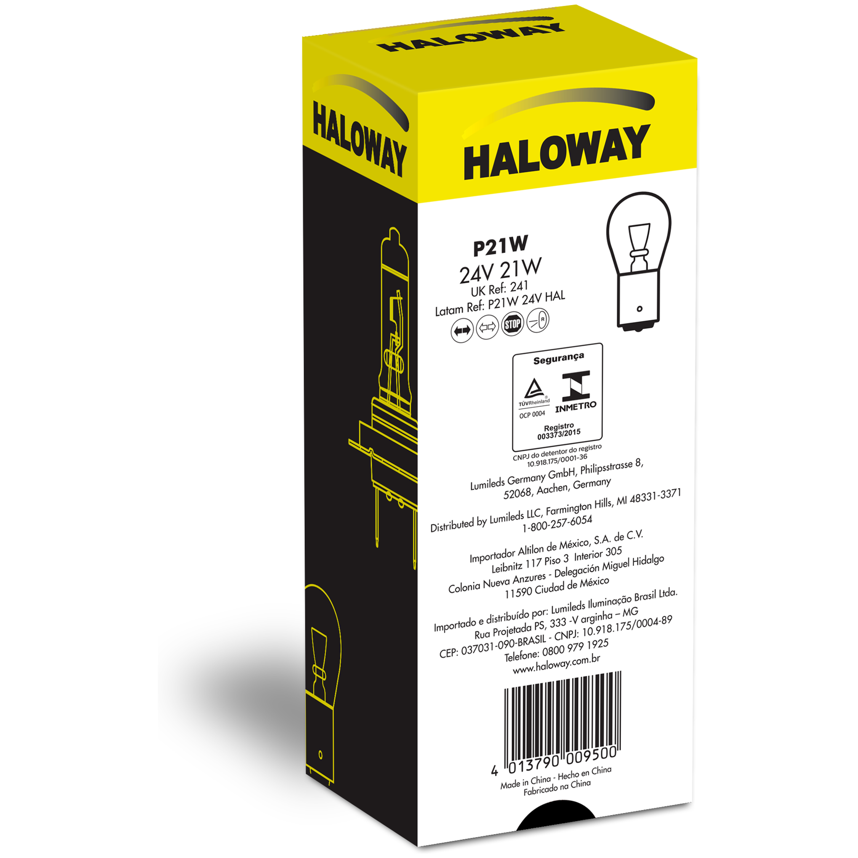 Lâmpada Freio/Lanterna P21W 24V 1 Polo - Haloway - P21W 24V HAL - (3)