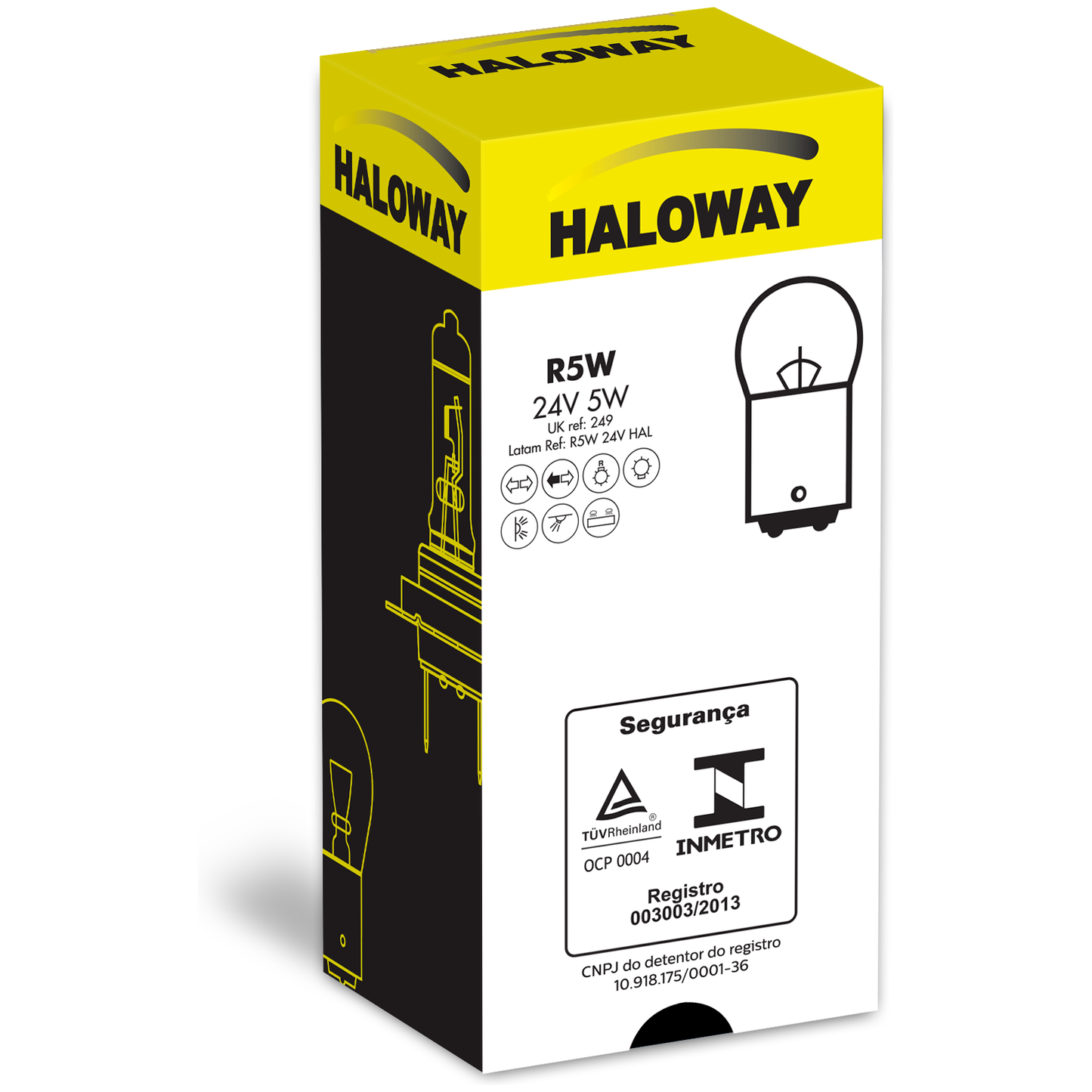 Lâmpada Freio/Lanterna R5W 24V 67 5W - Haloway - R5W 24V HAL - (3)