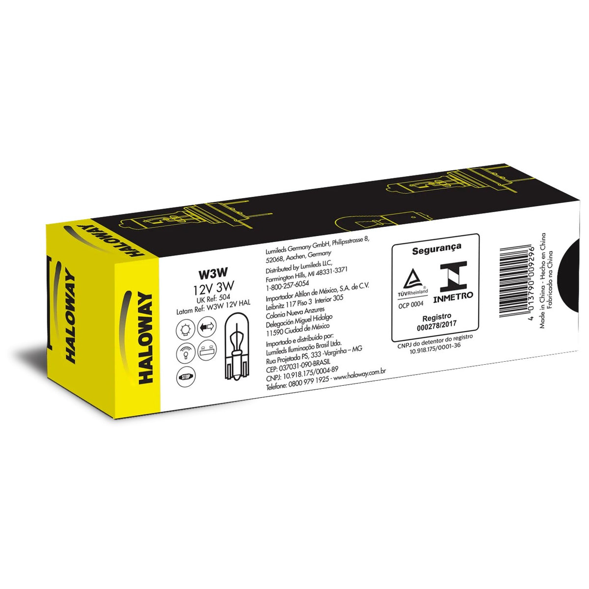 Lâmpada Freio/Lanterna W3W 12V Pingão - Haloway - W3W 12V HAL - (1)