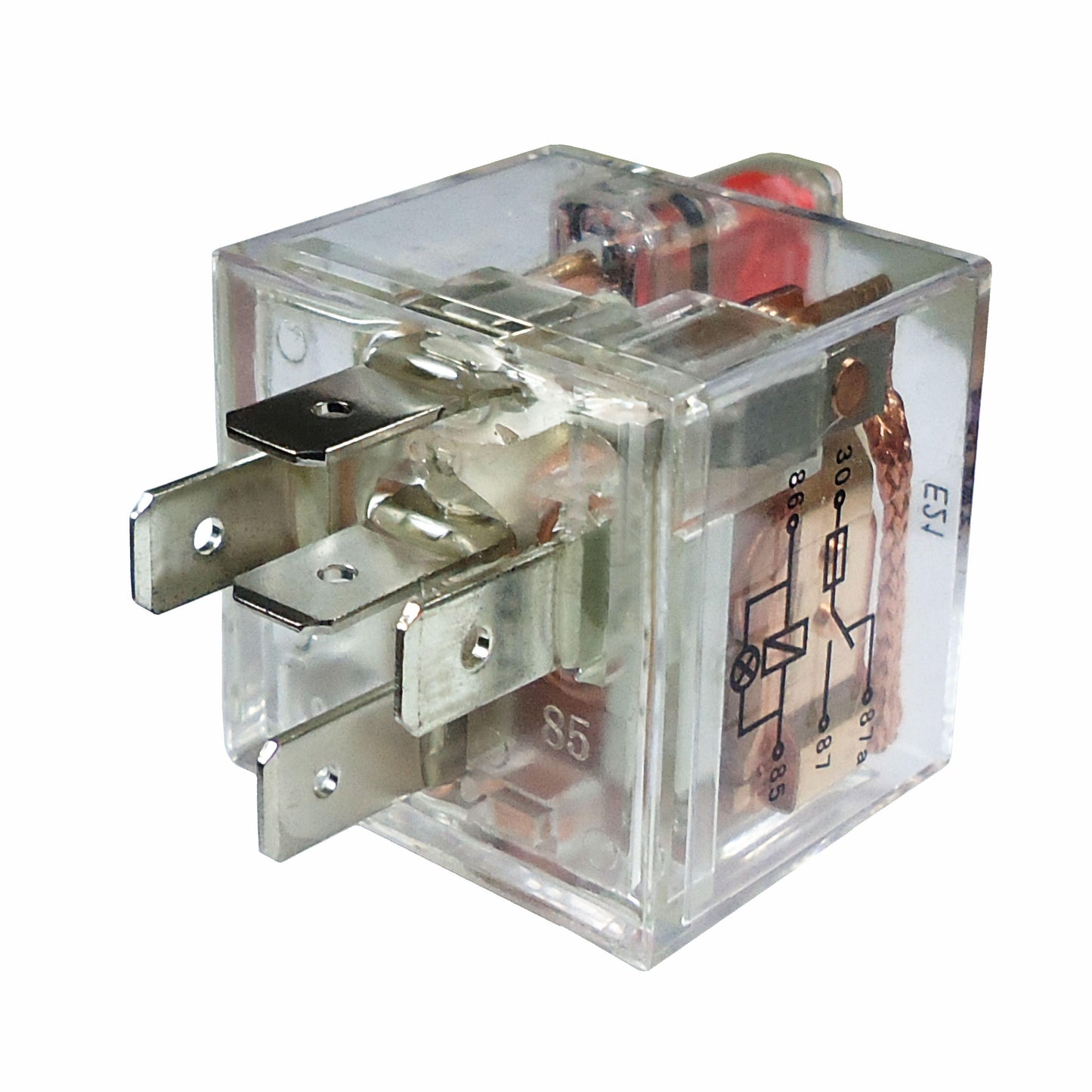 Relé Auxiliar Reversor Acrílico com LED 40/30A 24V 5 Terminais - DNI - 8252 - (1)