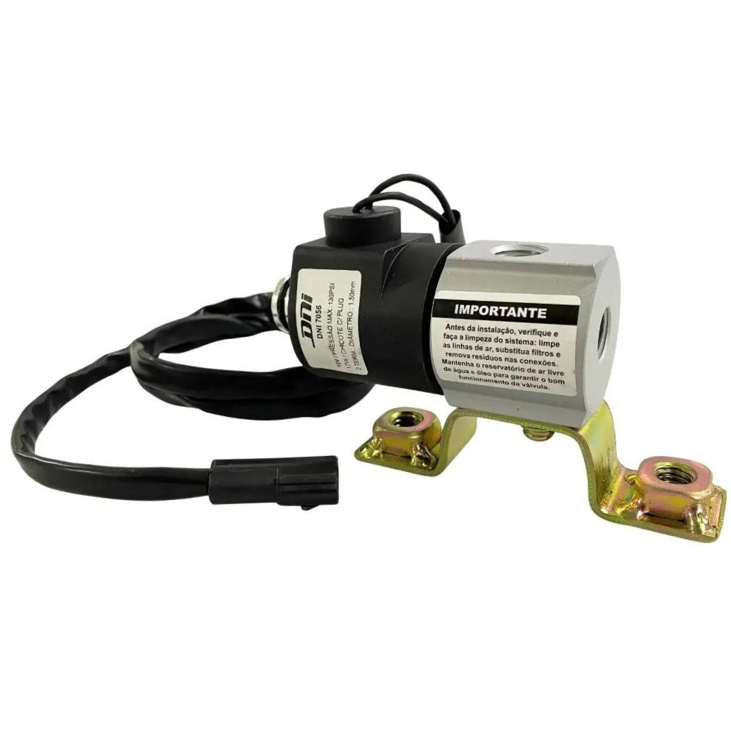 Válvula Solenoide 3 Vias 2 Posições 12V 17W 130PSI - DNI - 7056 - (2)