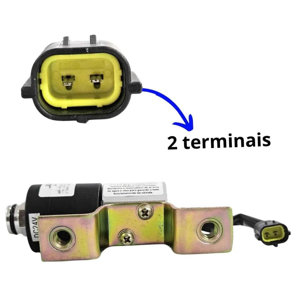 Válvula Solenoide 24v Freio Motor Reduzida para Caminhões - DNI - 7052 - (7)