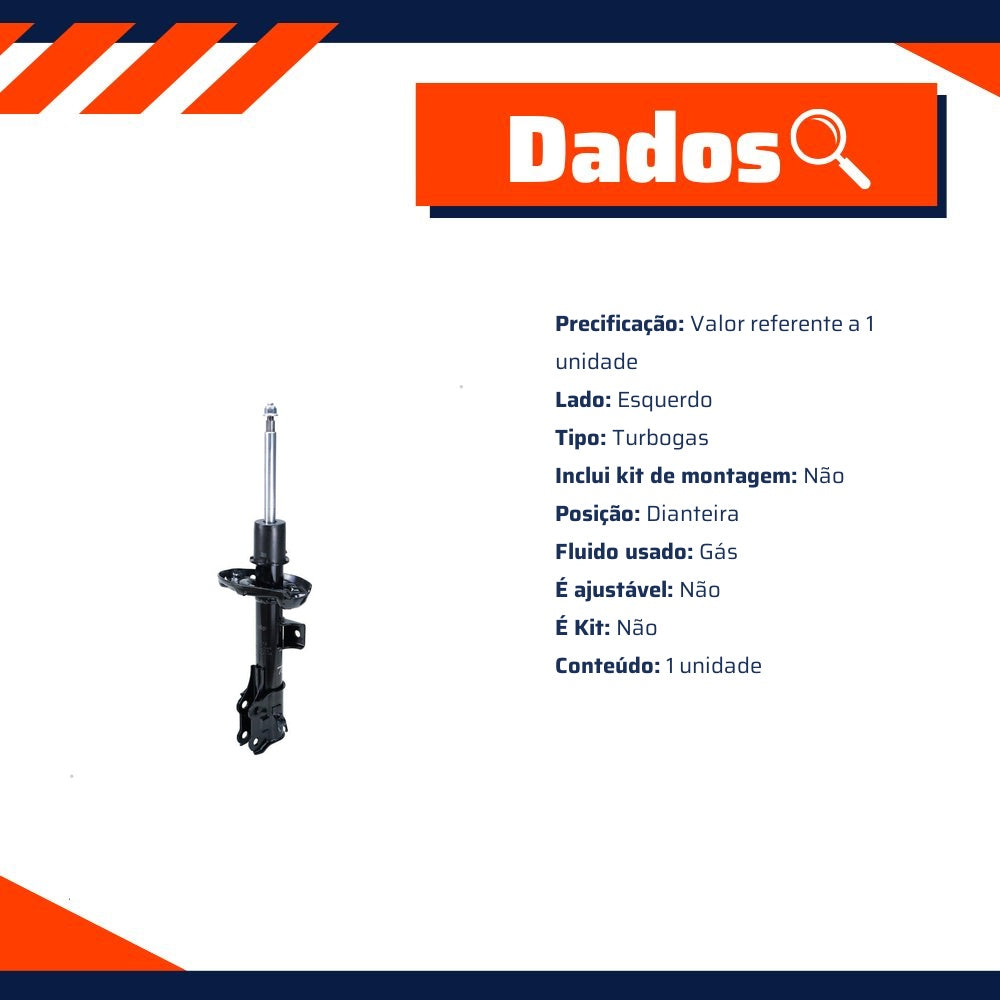Amortecedor Turbogas Dianteiro Esquerdo da Suspensão para Hyundai Creta - Cofap - GP33543 - (2)