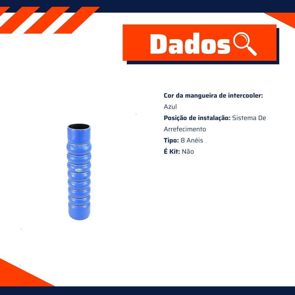 Intercooler Azul 8 Anéis para Volvo VM 260 e VM 310 - Magneti Marelli - MGMM8078VO - (2)
