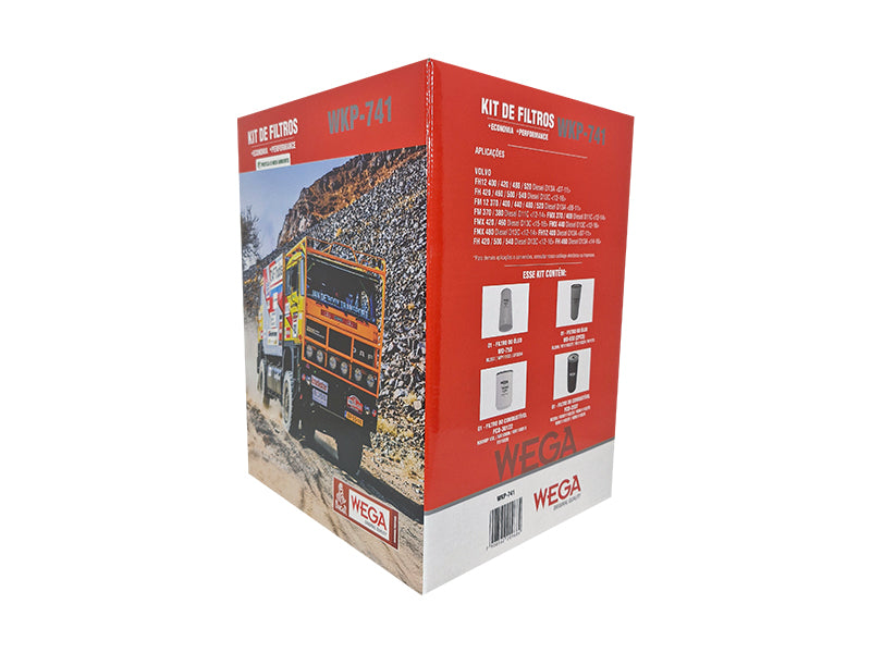 Kit Troca Filtro Óleo 1 Comb Volvo FH FH12 FM FM12 FMX D11C D13A D13C 11L 13L 07/16 - Wega - WKP-741 - (6)