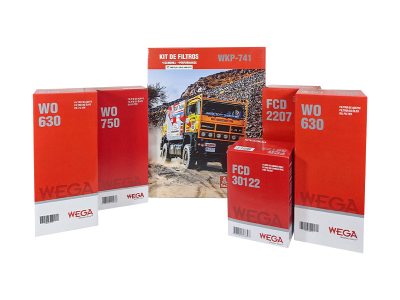 Kit Troca Filtro Óleo 1 Comb Volvo FH FH12 FM FM12 FMX D11C D13A D13C 11L 13L 07/16 - Wega - WKP-741 - (4)