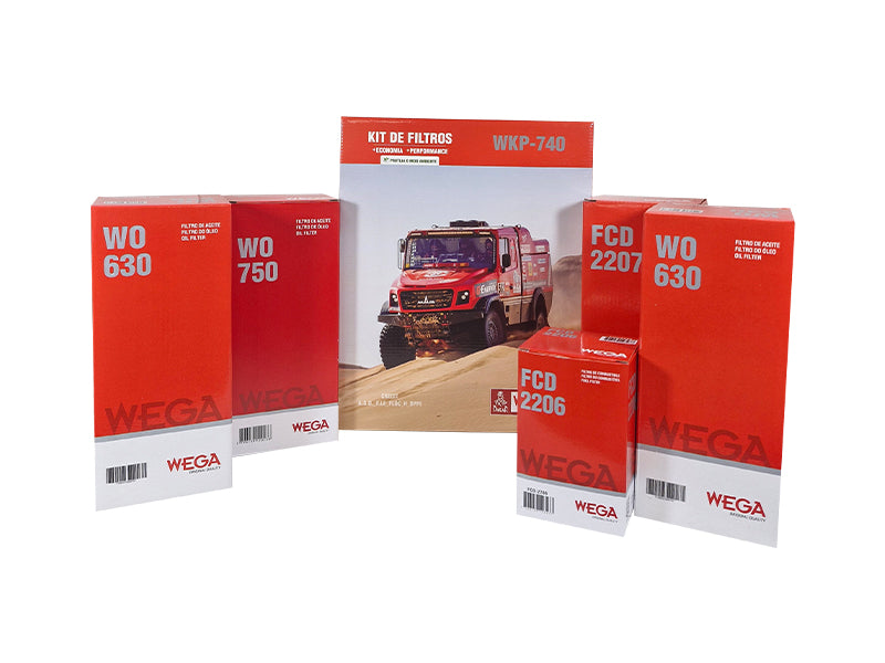 Kit  Filtro de 3x Óleo e  2x Combustível - Wega - WKP-740 - (3)