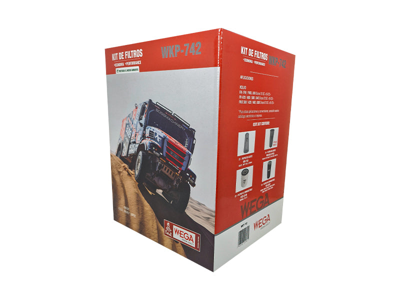 Kit  Filtro de 3x Óleo e  2x Combustível - Wega - WKP-742 - (2)