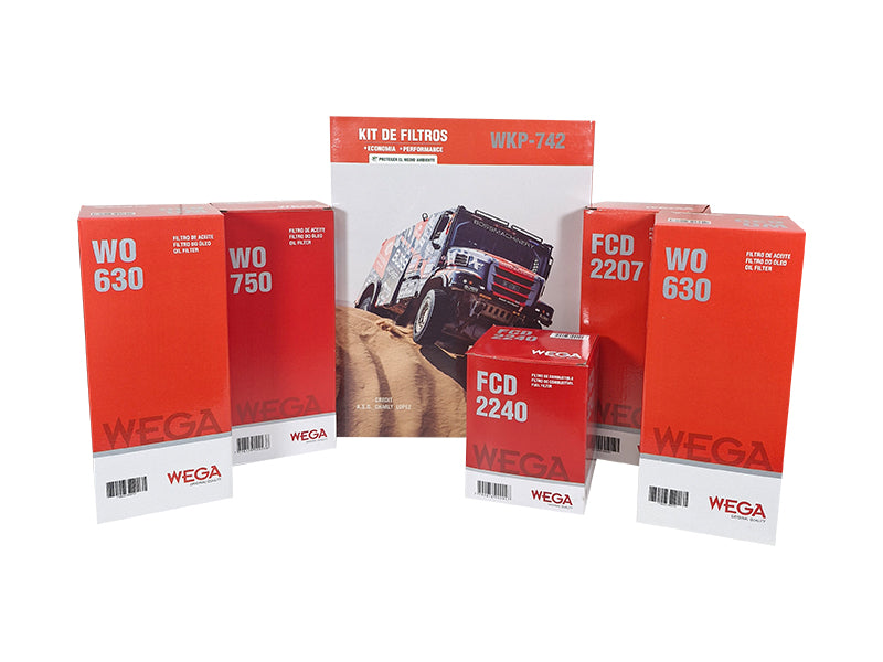 Kit  Filtro de 3x Óleo e  2x Combustível - Wega - WKP-742 - (3)