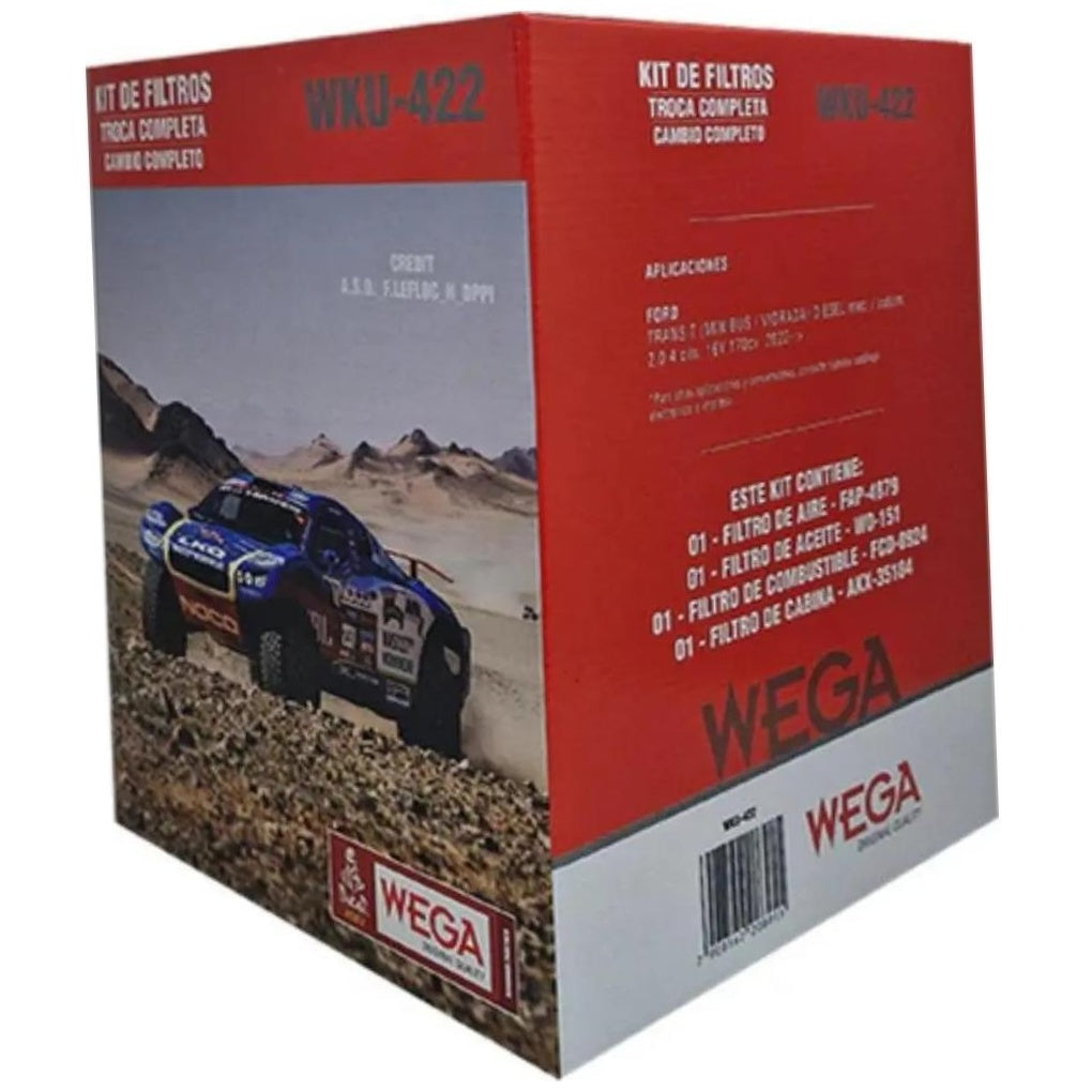 Kit Troca Completa Filtros Ar Combustível Óleo Cabine Transit 2.0 16V Diesel 22> - Wega - WKU-422 - (7)