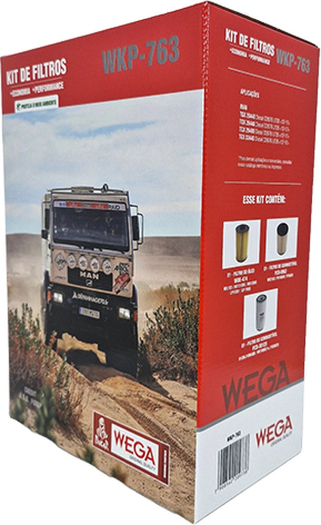 Kit  Filtro de Óleo, 2x Combustivel e Separador de Água - Wega - WKP-763 - (2)