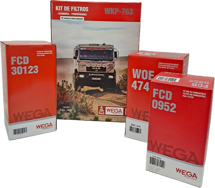Kit  Filtro de Óleo, 2x Combustivel e Separador de Água - Wega - WKP-763 - (3)