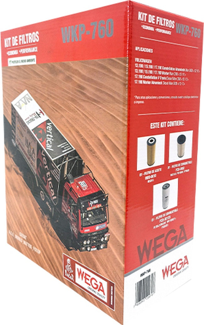 Kit  Filtro de Óleo, 2x Combustivel Refil e sem Copo - Wega - WKP-760 - (2)