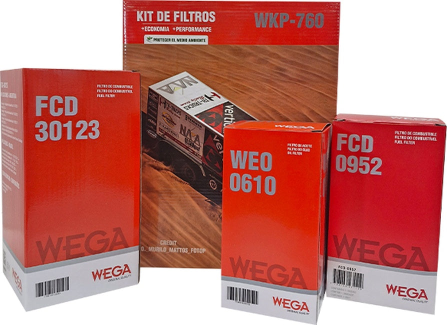 Kit  Filtro de Óleo, 2x Combustivel Refil e sem Copo - Wega - WKP-760 - (3)