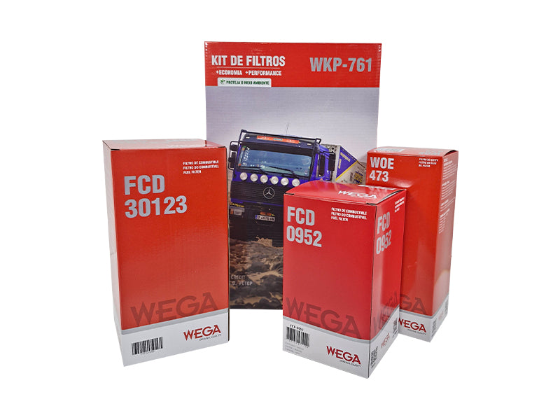 Kit  Filtro de Óleo, 2x Combustivel Refil e sem Copo - Wega - WKP-761 - (3)