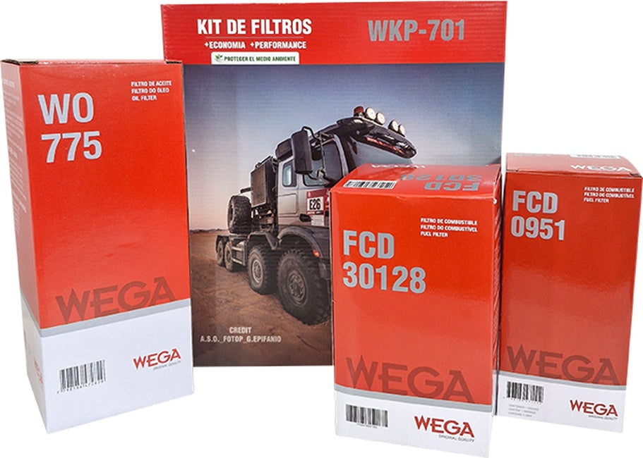 Kit  Filtro de Óleo, 2x Combustivel Refil e sem Copo - Wega - WKP-701 - (3)